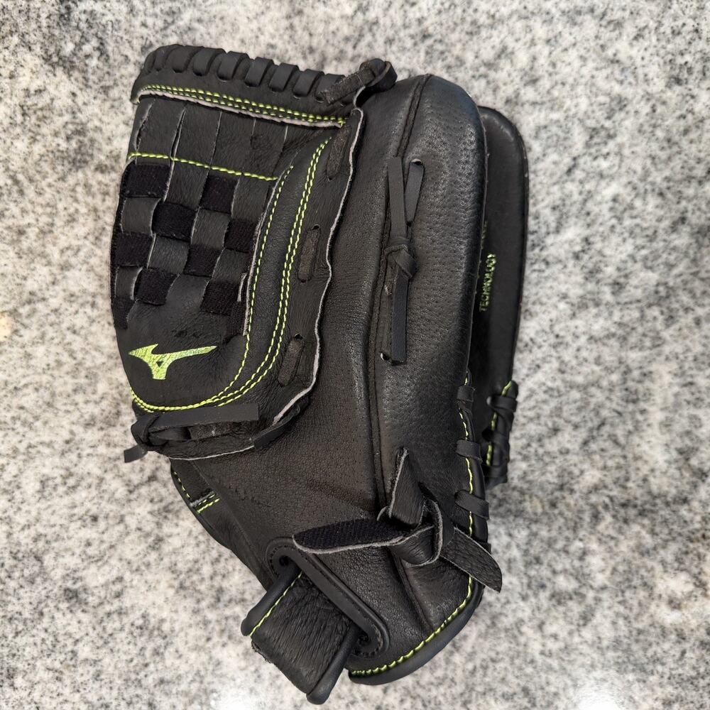 Mizuno Prospect Fast-Pitch Youth Softball Glove 12" MMX1205 RHT Black Lime VFlex